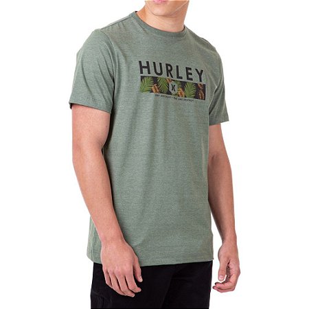 Camiseta Hurley Print And Destroy Masculina Verde Escuro