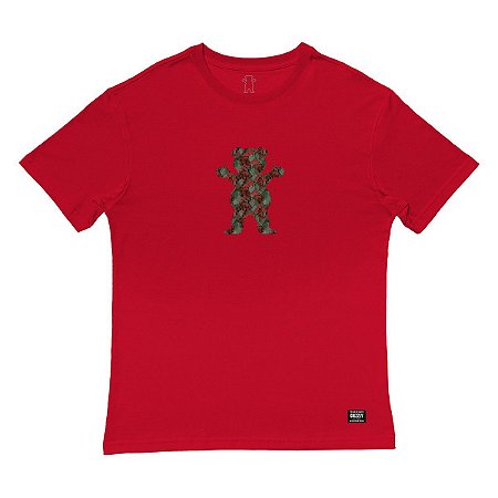 Camiseta Grizzly Rose Garden Bear SS Masculina Vermelho