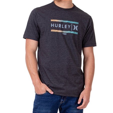 Camiseta Hurley Est Masculina Preto Mescla