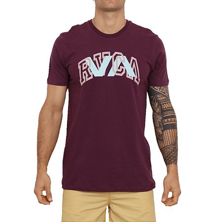 Camiseta RVCA Double Major Masculina Roxo