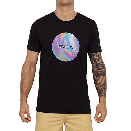 Camiseta RVCA Oito80 Frame Masculina Preto