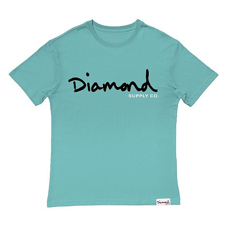 Camiseta Diamond OG Script Tee Oversize Masculina Azul