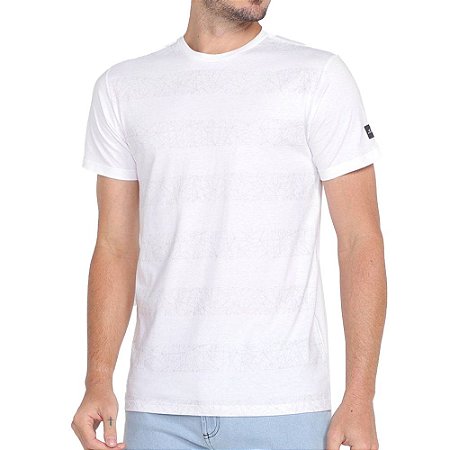 Camiseta Oakley Geometric Striped SS Masculina Branco