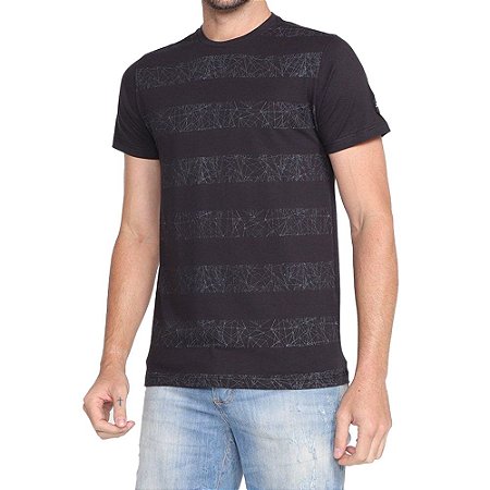 Camiseta Oakley Geometric Striped SS Masculina Preto