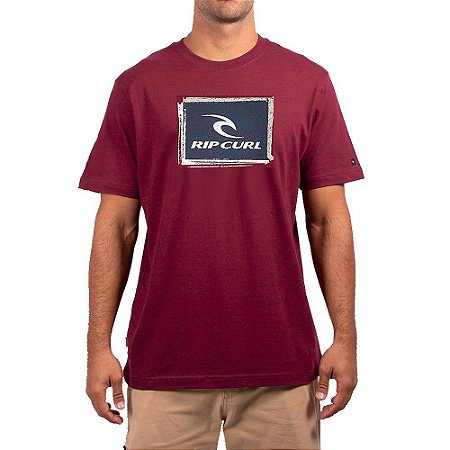 Camiseta Rip Curl Icon Trash Tee Masculina Vermelho Escuro