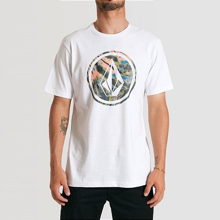 Camiseta Volcom Circle Stone Masculina Branco