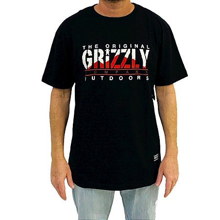 Camiseta Grizzly Rocky Mountain High SS Masculina Preto