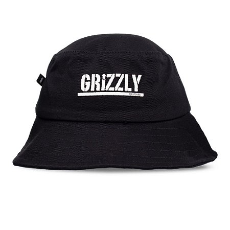 Chapéu Grizzly Stamp Bucket Preto