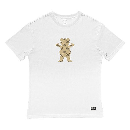 Camiseta Grizzly Lap Of Luxury Bear SS Masculina Branco