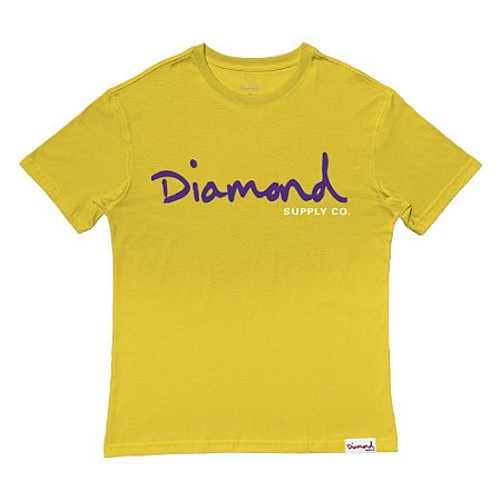 Camiseta Diamond OG Script Tee Masculina Amarelo
