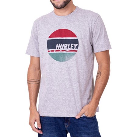 Camiseta Hurley Concrect Circle Masculina Cinza Mescla
