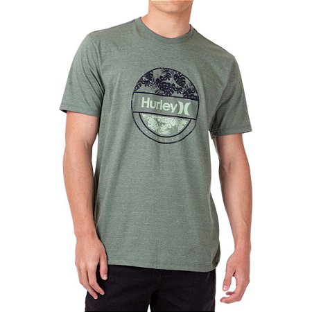 Camiseta Hurley Foliage Masculina Verde Mescla