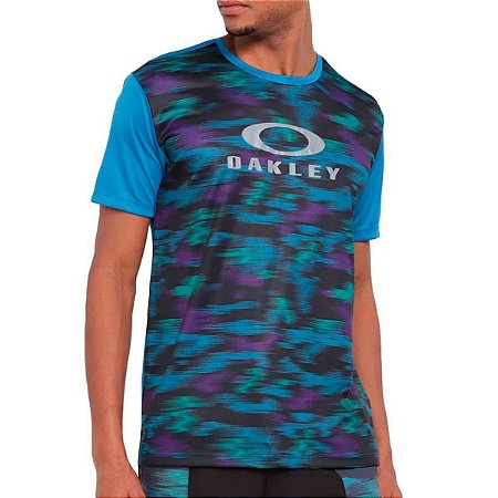 Camiseta Oakley TRN Vapor Block Printed Masculina Azul