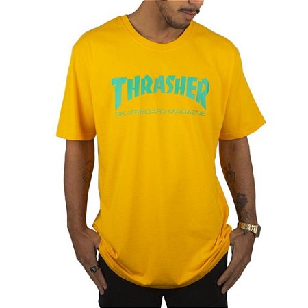 Camiseta Thrasher Skate Mag Logo Masculina Laranja