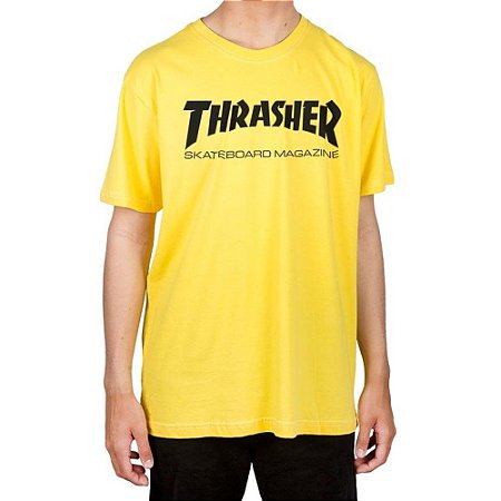 Camiseta Thrasher Skate Mag Logo Masculina Amarelo