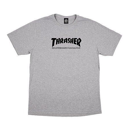 Camiseta Thrasher Skate Mag Logo Masculina Cinza Mescla