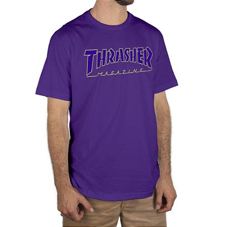 Camiseta Thrasher Outlined Masculina Roxo