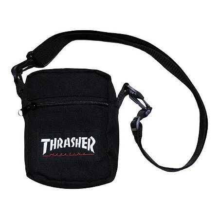 Shoulder Bag Thrasher Patch Logo Preto