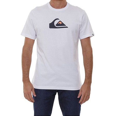 Camiseta Quiksilver Comp Logo Plus Size Masculina Branco