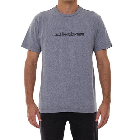 Camiseta Quiksilver Lettering Plus Size Masculina Cinza