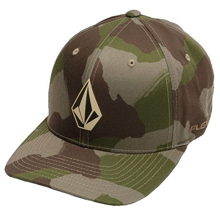 Boné Volcom Aba Curva Stone Tech Delta Verde Camuflado