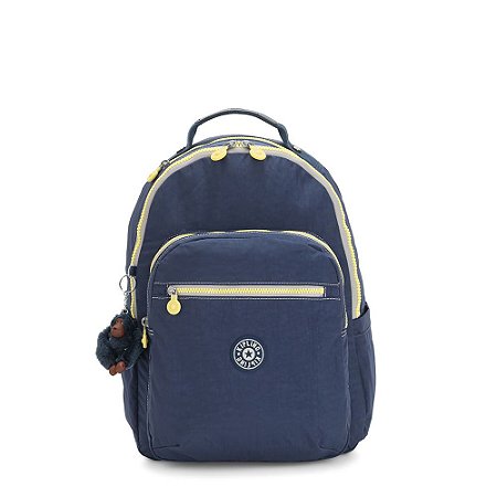 Mochila Kipling Seoul Blue Thunder Azul Marinho/Amarelo