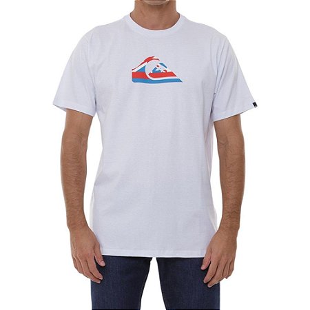 Camiseta Quiksilver Hi Logo Plus Size Masculina Branco