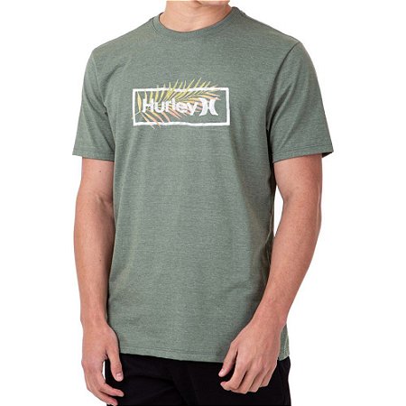 Camiseta Hurley Box Masculina Verde Mescla