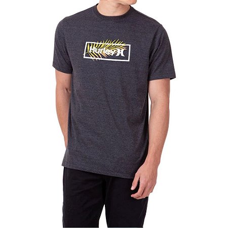 Camiseta Hurley Box Oversize Masculina Preto Mescla