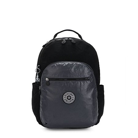 Mochila Kipling Seoul Black Met Bl Preto