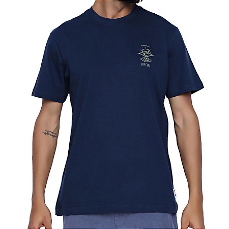 Camiseta Rip Curl Search Essential Masculina Azul Marinho