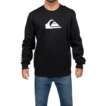 Moletom Quiksilver Careca Comp Logo Masculino Preto