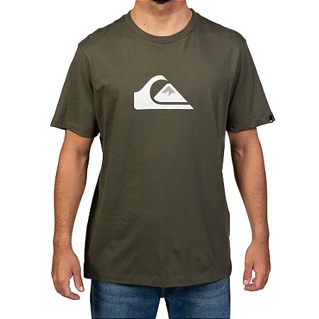 Camiseta Quiksilver Comp Logo Masculina Verde Escuro