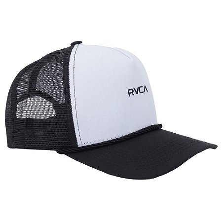 Boné RVCA Aba Curva Lense Foamy Trucker Branco/Preto