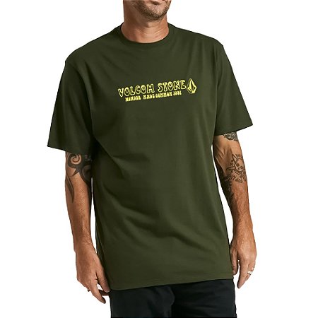 Camiseta Volcom Reggi Masculina Verde