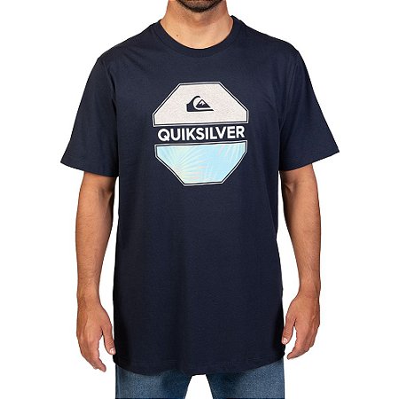 Camiseta Quiksilver Panel Masculina Azul Marinho