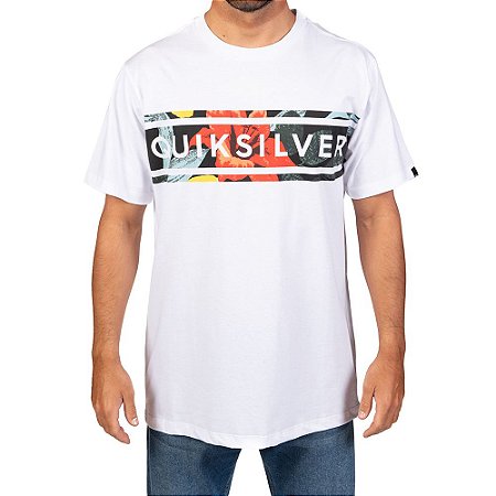 Camiseta Quiksilver Front Line Island Masculina Branco