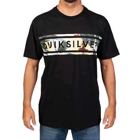 Camiseta Quiksilver Front Line Island Masculina Preto