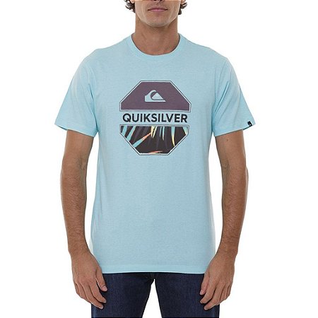 Camiseta Quiksilver Panel Masculina Azul Claro