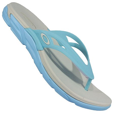 Chinelo Oakley Rest II Masculino Azul Claro/Branco