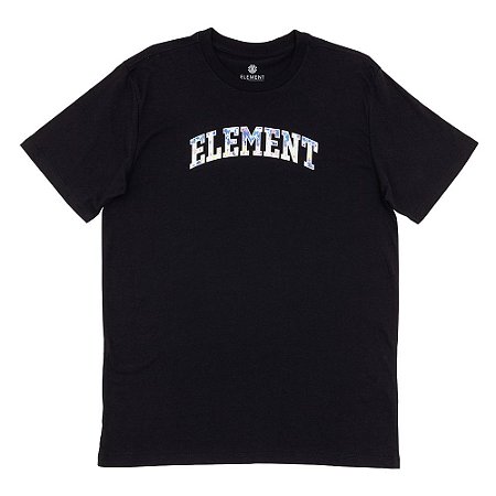 Camiseta Element College Logo Plus Size Masculina Preto