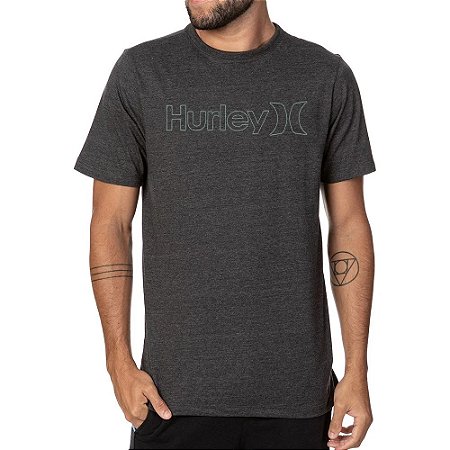 Camiseta Hurley O&O Outline Oversize Masculina Preto Mescla