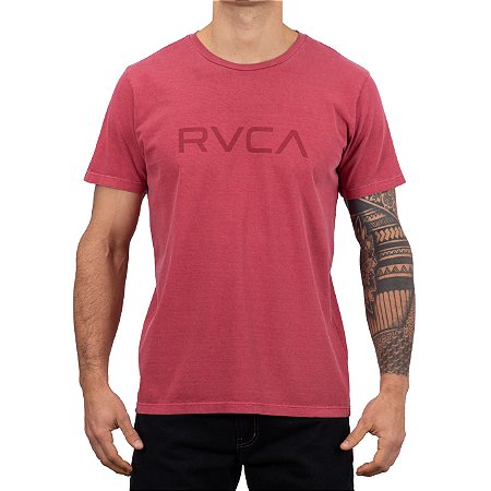 Camiseta RVCA Big RVCA Pigment Masculina Rosa Escuro