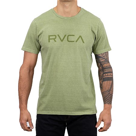 Camiseta RVCA Big RVCA Pigment Masculina Verde Escuro