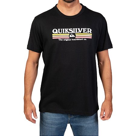 Camiseta Quiksilver Lined Up Masculina Preto