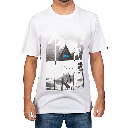Camiseta Quiksilver Lonely Surfer Masculina Off White