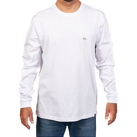 Camiseta Quiksilver Manga Longa Embroidery Masculina Branco
