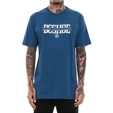 Camiseta DC Shoes School Dayz Hss Masculina Azul Escuro