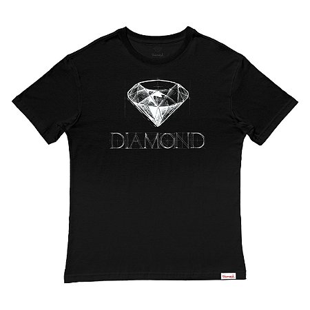 Camiseta Diamond Blue Print Masculina Preto