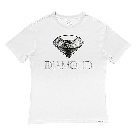 Camiseta Diamond Blue Print Masculina Branco